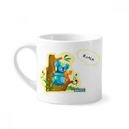 Dıythinker 170 ml Beyaz Avustralya Koala ve Okalipt Suluboya Mini Kahve Seramik Kupa
