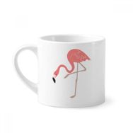 Dıythinker 170 ml Beyaz Ayakta Duran Flamingo Desenli Mini Kahve Seramik Kupa