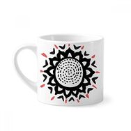 Dıythinker 170 ml Beyaz Ayçiçeği Silüeti Meksika Totems Kutlamak Mini Kahve Seramik Kupa