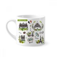 Dıythinker 170 ml Beyaz Bahar Eyfel Paris Fransa Grafiti Mini Kahve Seramik Kupa
