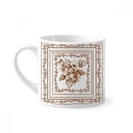 Dıythinker 170 ml Beyaz Barok Sanat Çiçek Çerçevesi Modern Desen Mini Kahve Seramik Kupa
