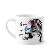 Dıythinker 170 ml Beyaz Basit Zebra Resim Mektubu Hayvan Mini Kahve Seramik Kupa