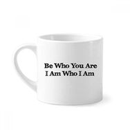 Dıythinker 170 ml Beyaz Be Yourself İlham Verici Alıntı Mini Kahve Seramik Kupa