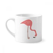 Dıythinker 170 ml Beyaz Bekleyen Flamingo Desenli Mini Kahve Seramik Kupa
