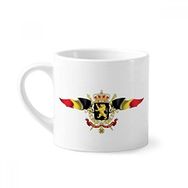 Dıythinker 170 ml Beyaz Belçika Bayrağı Ulusal Amblem Mini Kahve Seramik Kupa