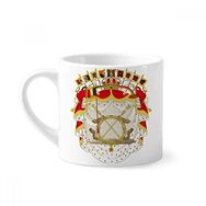 Dıythinker 170 ml Beyaz Belçika Ulusal Amblem Ülke Mini Kahve Seramik Kupa