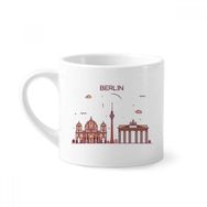 Dıythinker 170 ml Beyaz Berlin Almanya Düz Simge Desenli Mini Kahve Seramik Kupa