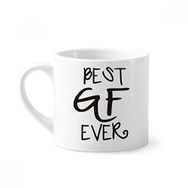 Dıythinker 170 ml Beyaz Best BF Ever Sevgililer Günü Aşk Mini Kahve Seramik Kupa