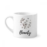 Dıythinker 170 ml Beyaz Beyaz Çiçekler Çizim Sanatı Bitki Mini Kahve Seramik Kupa