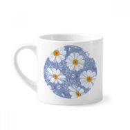 Dıythinker 170 ml Beyaz Beyaz Kalyopsis Çiçek Bitki Mini Kahve Seramik Kupa