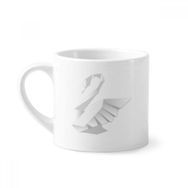Dıythinker 170 ml Beyaz Beyaz Kuğu Soyut Kelebek Desenli Mini Kahve Seramik Kupa