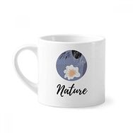Dıythinker 170 ml Beyaz Beyaz Mor Soyut Bitkiler Sanatsal Mini Kahve Seramik Kupa