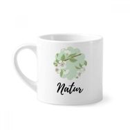 Dıythinker 170 ml Beyaz Beyaz Şeftali Çiçek Çizim Bitki Mini Kahve Seramik Kupa