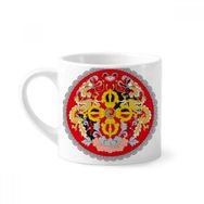 Dıythinker 170 ml Beyaz Bhutan Ulusal Amblem Ülke Mini Kahve Seramik Kupa