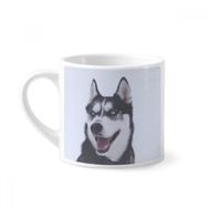 Dıythinker 170 ml Beyaz Big Dog Snow Husky Resim Mini Kahve Seramik Kupa