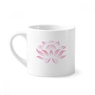 Dıythinker 170 ml Beyaz Bitki Çiçek Lotus Çiçeği Pembe Desenli Mini Kahve Seramik Kupa