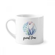 Dıythinker 170 ml Beyaz Bitki Deniz Soyut Bitkiler Sanat Desen Mini Kahve Seramik Kupa