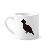Dıythinker 170 ml Beyaz Black Grouse Hayvan Portrayal Mini Kahve Seramik Kupa