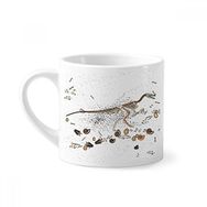 Dıythinker 170 ml Beyaz Bones Siyah Küçük Dinozor Mini Kahve Seramik Kupa
