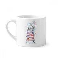 Dıythinker 170 ml Beyaz Books Building Street Suluboya Mini Kahve Seramik Kupa