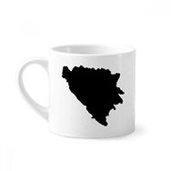 Dıythinker 170 ml Beyaz Bosna-Hersek Haritası Ülke Mini Kahve Seramik Kupa