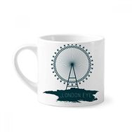 Dıythinker 170 ml Beyaz Britanya UK London Eye Birleşik Krallık Mini Kahve Seramik Kupa