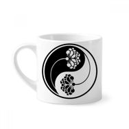 Dıythinker 170 ml Beyaz Budizm Budist Yin-yang Çiçek Mini Kahve Seramik Kupa