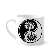 Dıythinker 170 ml Beyaz Budizm Din Beyaz Yin-yang Yuvarlak Mini Kahve Seramik Kupa