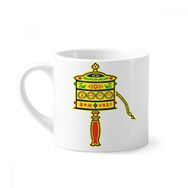 Dıythinker 170 ml Beyaz Budizm Din Dua Çarkı Sanskrit Mini Kahve Seramik Kupa