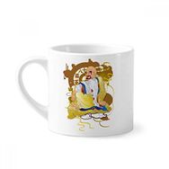 Dıythinker 170 ml Beyaz Budizm On sekiz Arhat Desen İllüstrasyon Mini Kahve Seramik Kupa