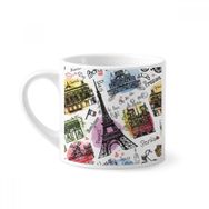 Dıythinker 170 ml Beyaz Building France Eyfel Kulesi Suluboya Mini Kahve Seramik Kupa
