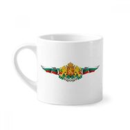 Dıythinker 170 ml Beyaz Bulgaristan Bayrağı Ulusal Amblem Mini Kahve Seramik Kupa