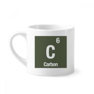 Dıythinker 170 ml Beyaz C Karbon Kimyasal Element Bilim Mini Kahve Seramik Kupa