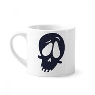 Dıythinker 170 ml Beyaz Cadılar Bayramı Bükümlü Kafatası Mini Kahve Seramik Kupa