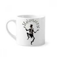 Dıythinker 170 ml Beyaz Cadılar Bayramı Hayalet Korku Kafatası Mini Kahve Seramik Kupa