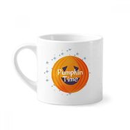 Dıythinker 170 ml Beyaz Cadılar Bayramı Yuvarlak Balkabağı Desenli Mini Kahve Seramik Kupa