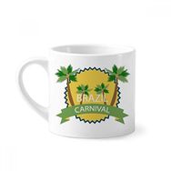 Dıythinker 170 ml Beyaz Celebrate Brazil Karnaval Mini Kahve Seramik Kupa
