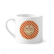 Dıythinker 170 ml Beyaz Checked UK London Britian Stamp Mini Kahve Seramik Kupa
