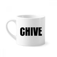 Dıythinker 170 ml Beyaz Chive Sebze Adı Yiyecekler Mini Kahve Seramik Kupa