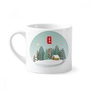 Dıythinker 170 ml Beyaz Circular Winter Begins Twenty Four Solar Term Mini Kahve Seramik Kupa