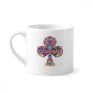 Dıythinker 170 ml Beyaz Club Oyun Kartları Geometrik Desenli Mini Kahve Seramik Kupa
