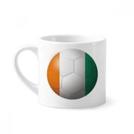 Dıythinker 170 ml Beyaz Coate d'Ivoire Ulusal Bayrağı Futbol Mini Kahve Seramik Kupa