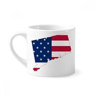 Dıythinker 170 ml Beyaz Connectic USA Map Stars tripes Flag Shape Mini Kahve Seramik Kupa