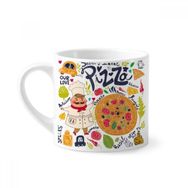 Dıythinker 170 ml Beyaz Cook Pizza İtalya Domates Yiyecekleri Mini Kahve Seramik Kupa