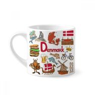 Dıythinker 170 ml Beyaz Danimarka Landscap Hayvanlar Ulusal Bayrak Mini Kahve Seramik Kupa