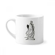 Dıythinker 170 ml Beyaz Dao Religion Çin Zhuge Liang Mini Kahve Seramik Kupa