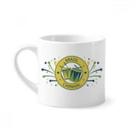 Dıythinker 170 ml Beyaz Davul Yıldızları Brezilya Karnaval Mini Kahve Seramik Kupa