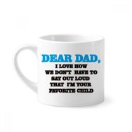 Dıythinker 170 ml Beyaz Dear Dad Letter Festival Alıntı Mini Kahve Seramik Kupa