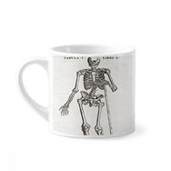 Dıythinker 170 ml Beyaz Dekorasyon İnsan İskeleti Vücut Desenli Mini Kahve Seramik Kupa