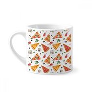 Dıythinker 170 ml Beyaz Delious Food Pizza İllüstrasyon Desenli Mini Kahve Seramik Kupa